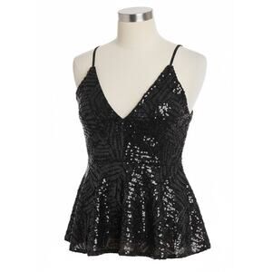 Forever 21 NWT Sequined Peplum Top Size M